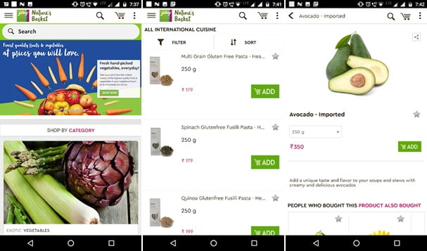 Natures basket Grocery Shopping App